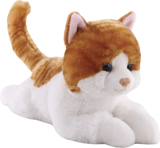 Chat en peluche roux-blanc 26 cm