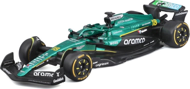 Modèle Bburago Formule 1 Aston Martin AMR25 2025 n°18 Lance Stroll 1:43