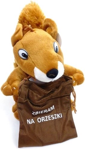 Écureuil en peluche avec petit sac – adorable compagnon pour enfants