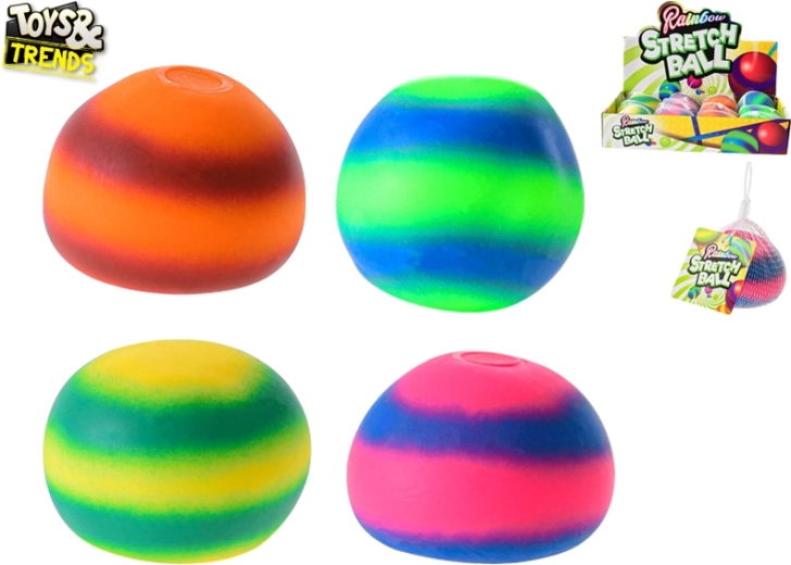 Balle anti-stress extensible Toys & Trends 7 cm, couleurs arc-en-ciel