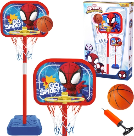 Set de basket SPIDEY avec panier réglable et ballon 14 cm