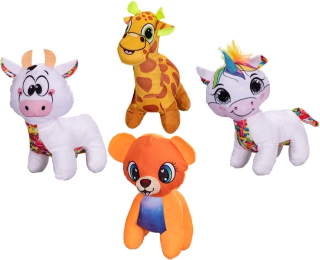 Peluche 21 cm pour bébés – girafe, vache, licorne ou chien