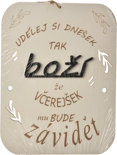 Pancarte motivationnelle en bois « Fais de ta journée » 21 × 27 cm