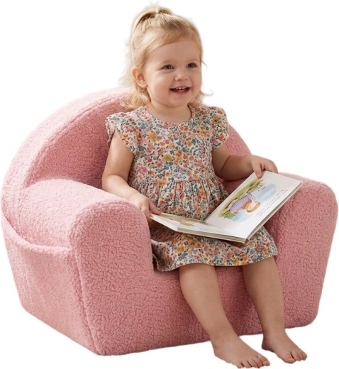 Fauteuil pour enfant avec poche latérale New Baby Teddy, rose