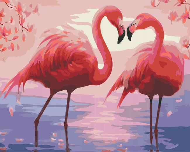 Norimpex Peinture par numéros flamants roses 40 × 50 cm