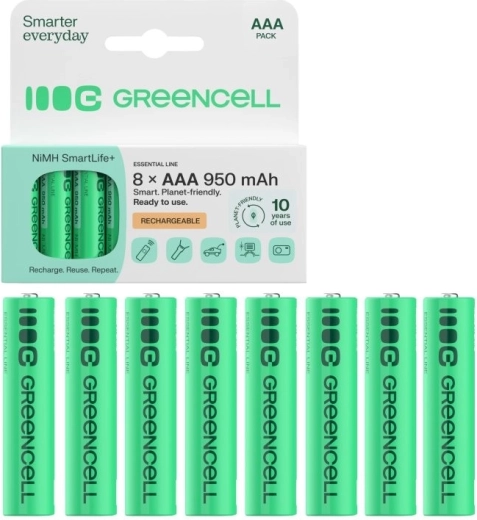 Batteries rechargeables Green Cell AAA (HR03) 950 mAh 1,2 V, 8 pcs
