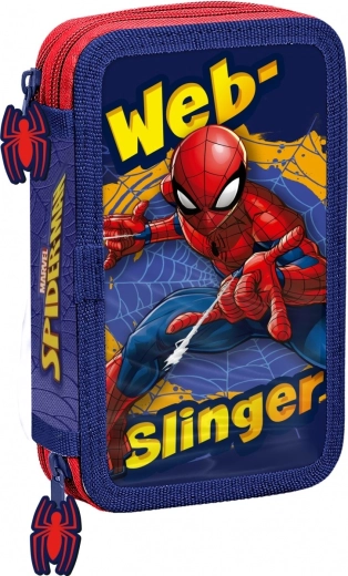 Trousse à deux compartiments avec équipement SPIDERMAN rouge‑bleu