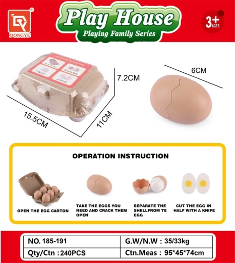 Ensemble d’œufs pour enfants dans un plateau (6 pcs)