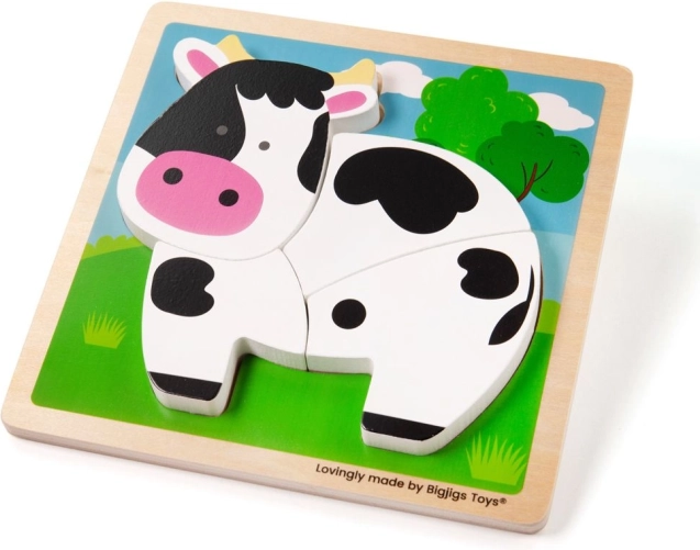 Puzzle à encastrer en bois vache