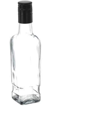 Bouteille en verre pour whisky 250 ml avec bouchon à vis