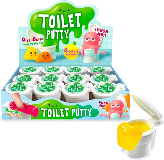 Pâte péteuse dans des toilettes – jouet visqueux amusant pour enfants