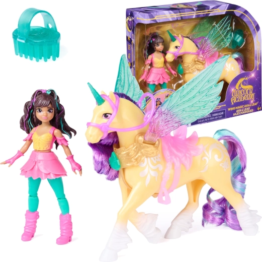 Unicorn Academy ailes magiques – poupée Ava et licorne Leaf avec accessoires