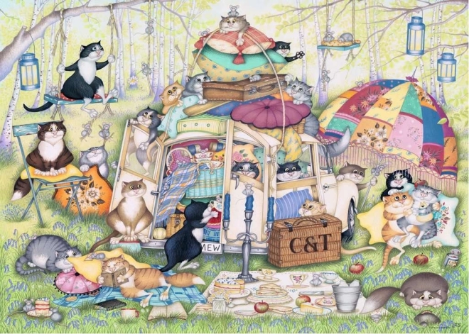 Puzzle Ravensburger CRAZY CATS – Paresseux après-midi d’été (1000 pièces)