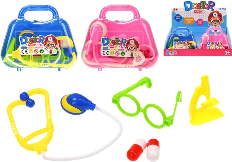 Mallette de docteur pour enfants – set de 10 pièces, 2 couleurs