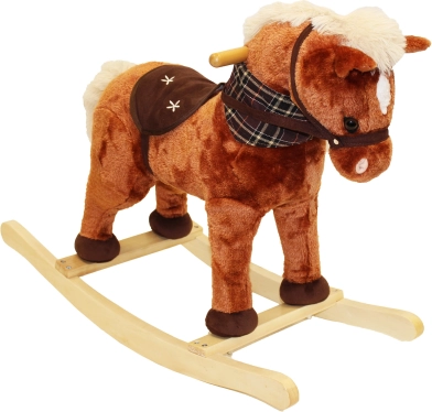 Cheval à bascule en peluche avec effets bai 71 × 30 × 58 cm