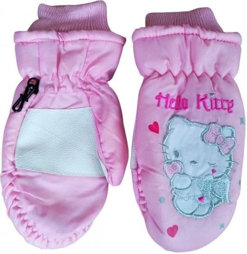 Gants de ski enfant Hello Kitty roses imperméables et doublés - 1 pièce
