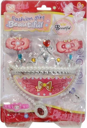 Bijoux royaux avec couronne et collier de perles pour enfants