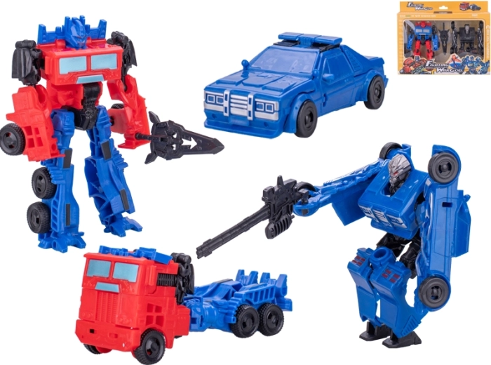 Voiture/robot transformable 13 cm – set de 2 pièces