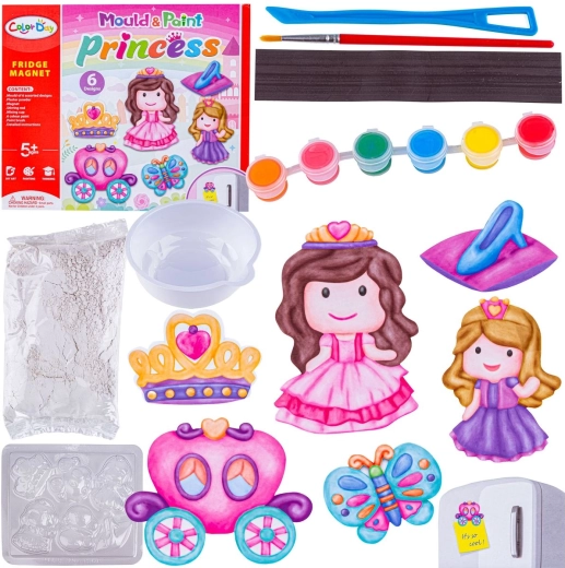 Kit créatif pour fabriquer des magnets en plâtre princesses – DIY