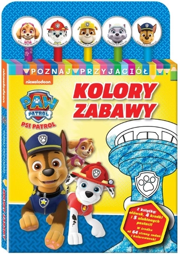 PAW PATROL Découvre tes amis 1 : Les couleurs du plaisir – livre avec autocollants et lot de crayons de couleur
