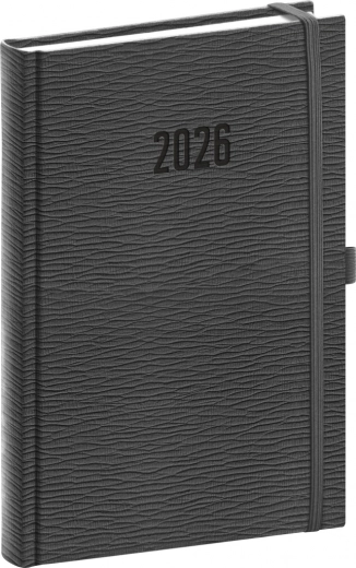 Agenda quotidien Rivoli 2026 gris 15 x 21 cm