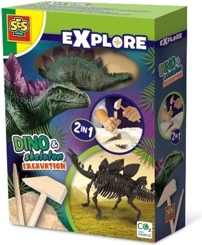 SES Creative Explore kit d’excavation 2 en 1 – stégosaure