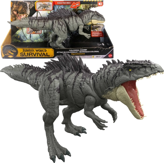 Mattel Jurassic World figurine de survie Giganotosaure méga mâchoire – giga attaque