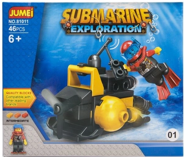 Jeu de construction Jumei sous-marin – expédition sous-marine (46 pièces, 14 × 12 cm) - 1 pièce