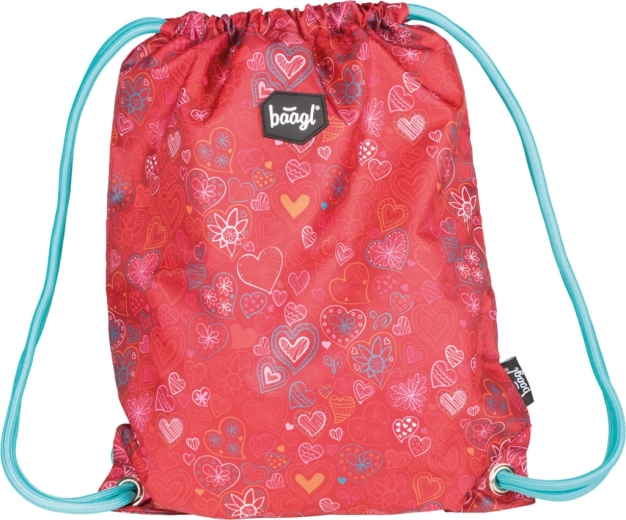 Sac de sport rouge à petits cœurs