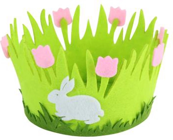 Panier de Pâques en feutre TORO 14 cm, motifs assortis