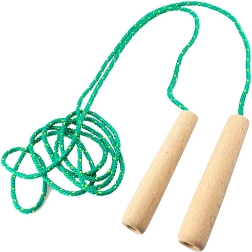 Corde à sauter avec poignées en bois 2,5 m