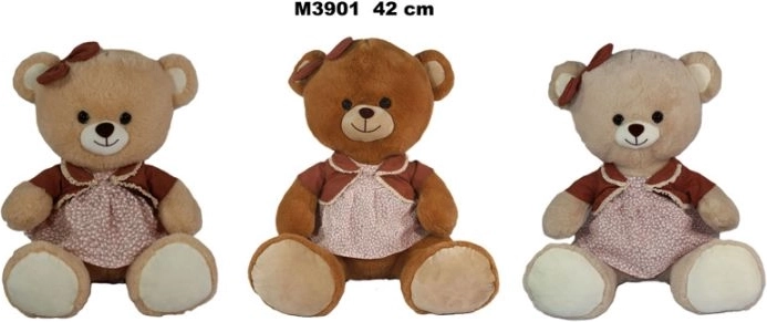 Ours en peluche avec robe 42 cm - 1 pièce