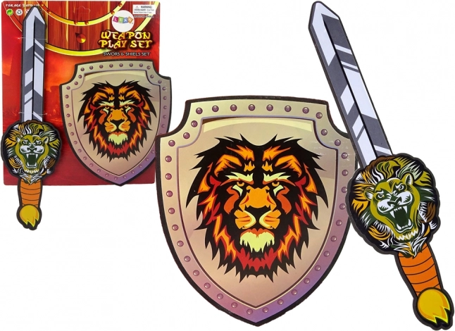 Set de chevalier en mousse EVA – épée et bouclier motif lion
