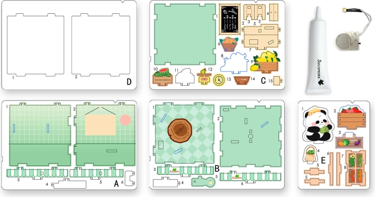 Monde chibi – mini boîte avec panda - 1 pièce