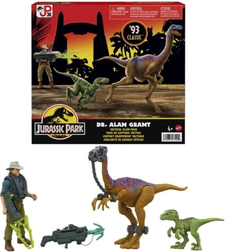 Dr Alan Grant avec dinosaures et accessoires