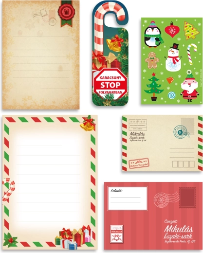 Lettre à Saint Nicolas avec bonhomme de neige, 12 pièces