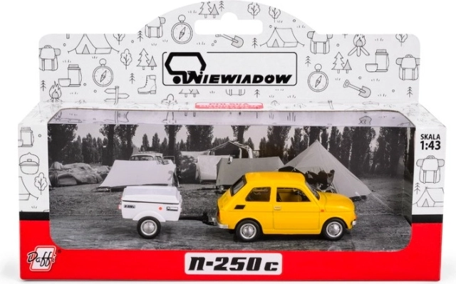 Fiat 126p avec remorque jaune courte Niewiad K-612