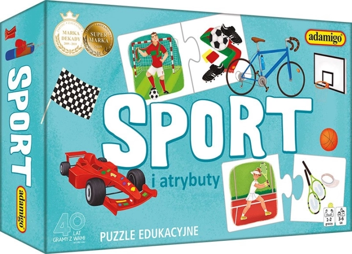 Sport et attributs – puzzle éducatif pour enfants 3+