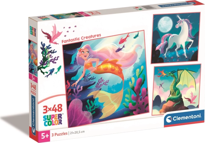 Clementoni puzzle créatures fantastiques 3×48 pièces