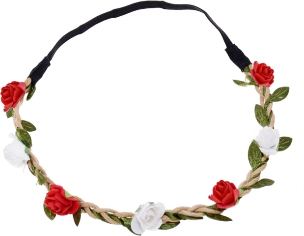 Couronne Biało‑Czerwoni – serre‑tête floral rouge‑blanc pour supporters