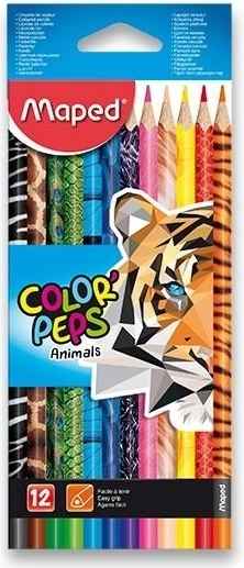 MAPED crayons de couleur triangulaires Color'Peps Animals 12 pcs