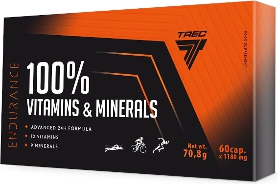 Trec Endurance 100% vitamines & minéraux multivitamines pour sportifs 60 capsules