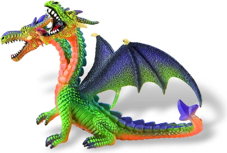 Bullyland dragon à deux têtes – figurine colorée