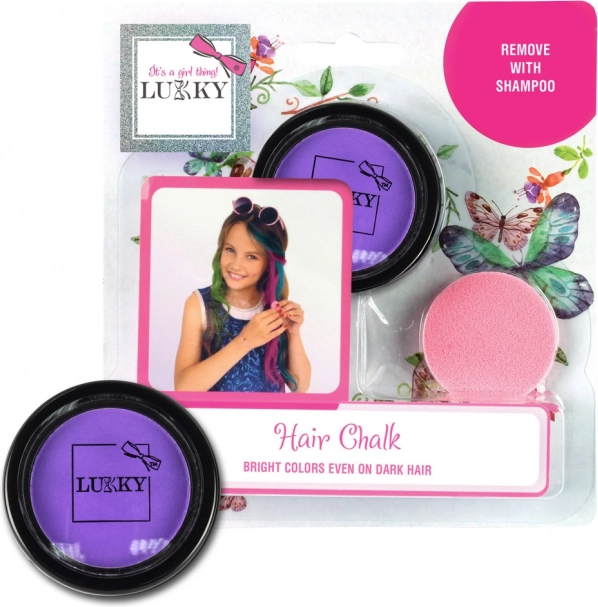Craie pour cheveux Lukky avec applicateur violette
