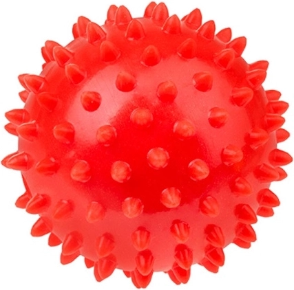 Balle de massage de rééducation Fizjo à picots 7,6 cm rouge