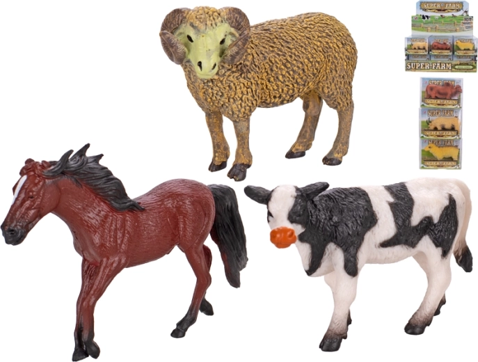 Set de figurines d’animaux de la ferme 8 cm, 24 pcs