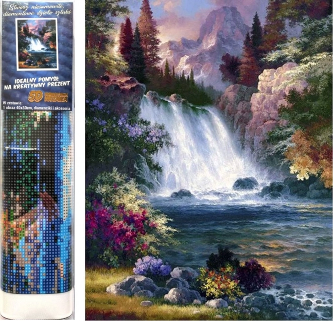 Kit de peinture diamant - cascade dans le paysage