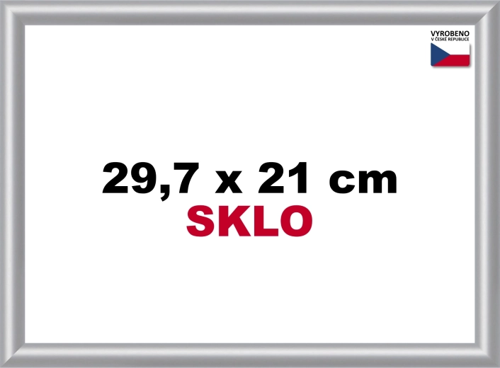 Cadre en plastique argenté pour A4