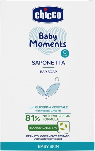 Chicco Baby Moments savon solide pour les mains au glycérine végétale 100 g