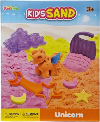 Sable cinétique – set avec licorne (3 couleurs) - 1 pièce